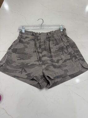Sneak Peek Gray Camo Drawstring Athletic Shorts